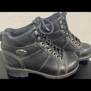 Harley Davidson Black Leather Boots- Size 6.